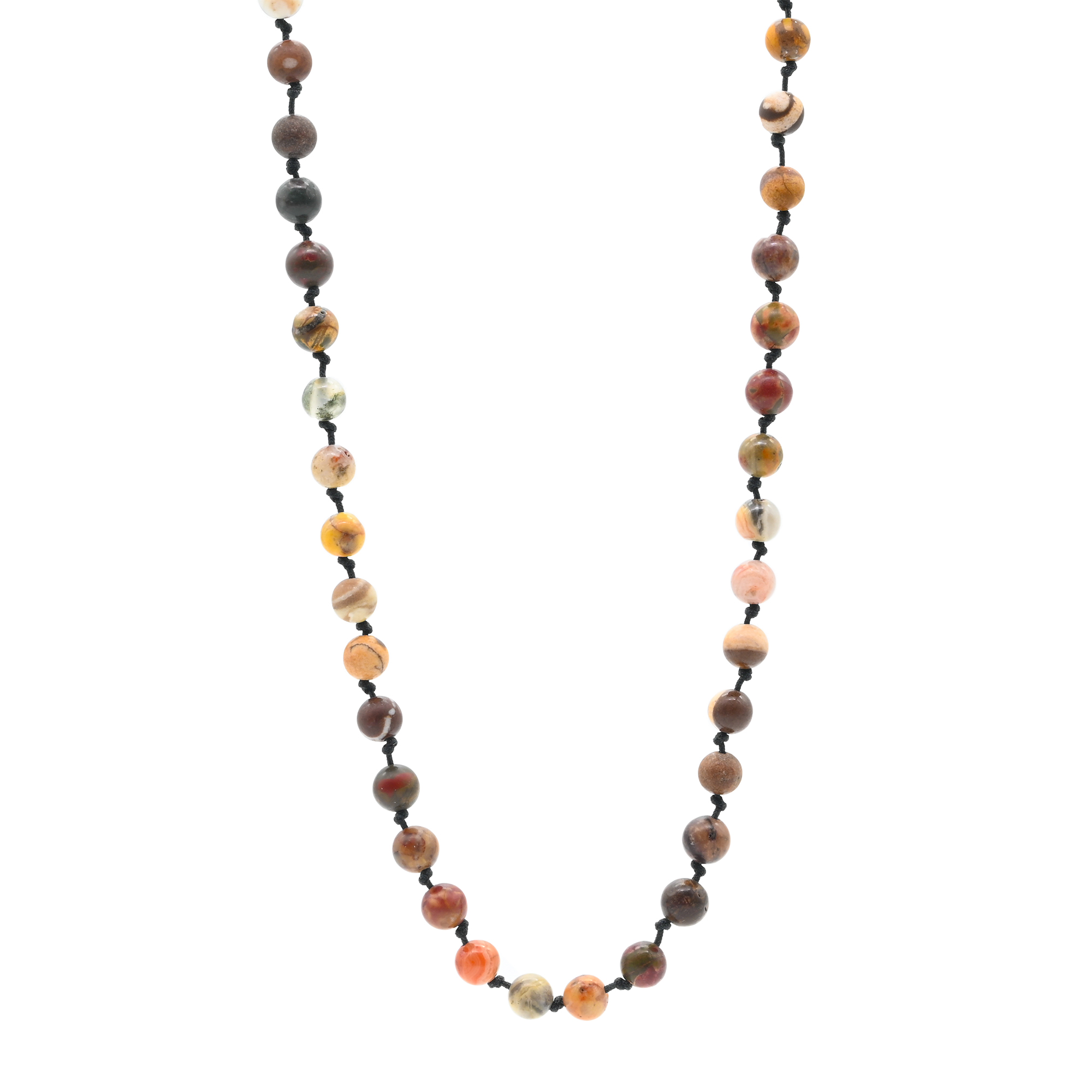 Multi Jasper & Agate knot Necklace