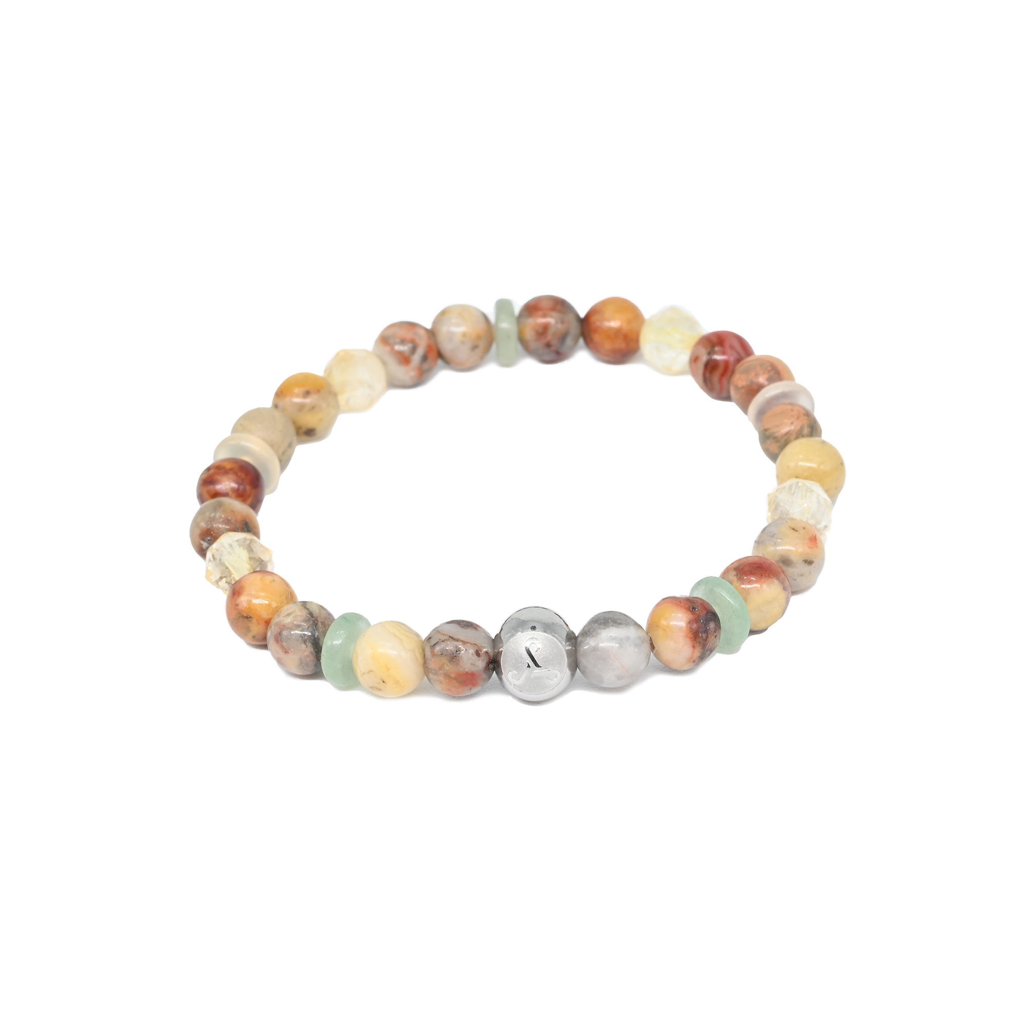 Aqua Terra Jasper, Agate & Ametrine with Aventurine Spacer beads Bracelet