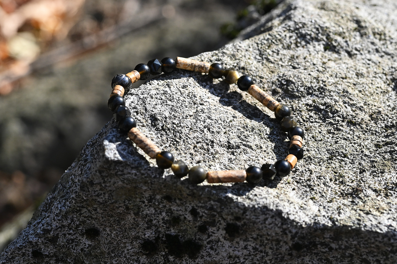 obsidian and jasper bracelet