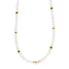 White Jade & Natural Pearl with Gold Spacer Necklace