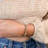 Square & Round Aqua Terra Jasper beads with Gold Spacer Bracelet